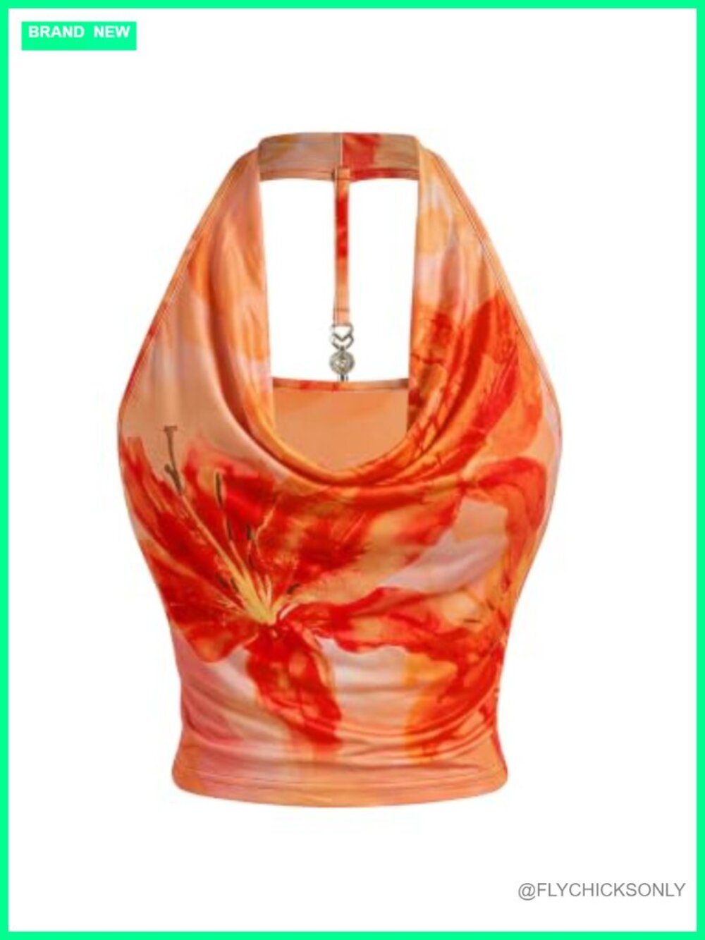 Cowl Neck Halter Crop Top Backless Sleeveless Ruched Going Out